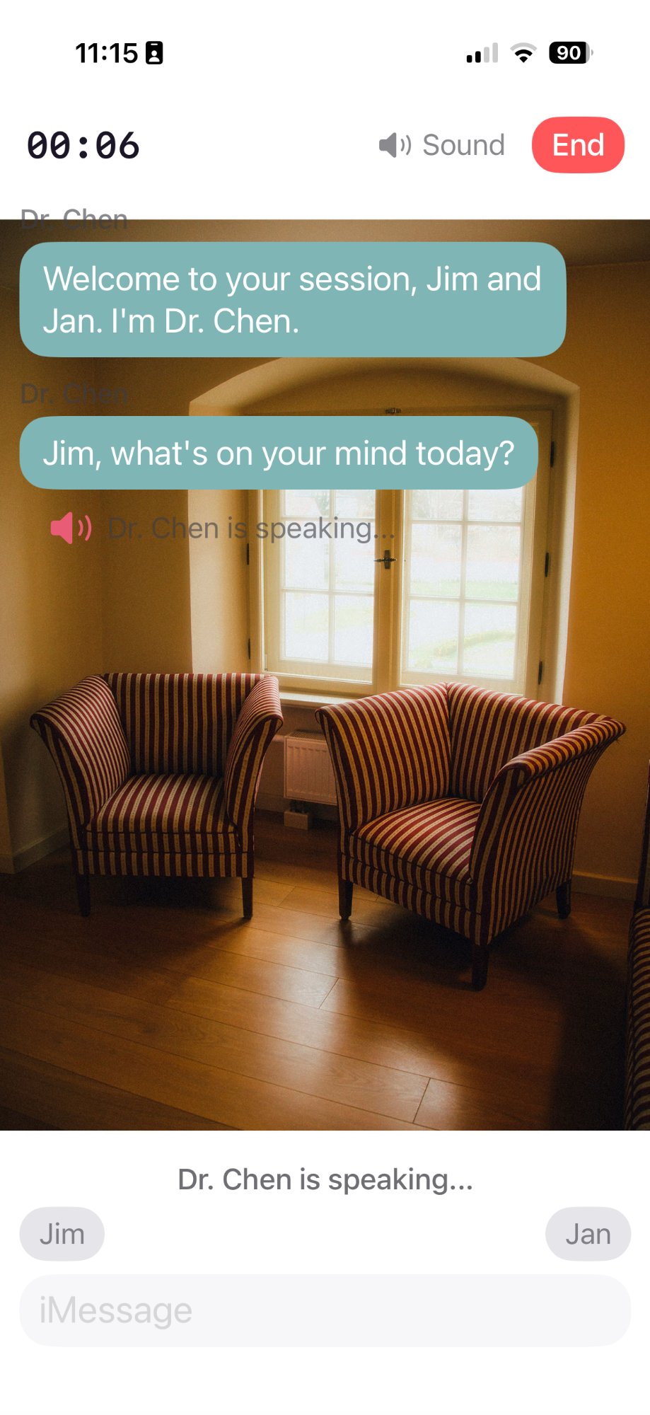 Live therapy session with Dr. Chen